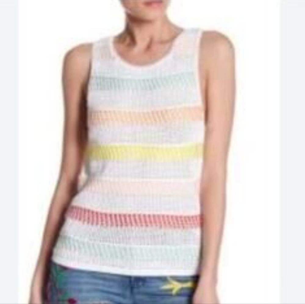 Alice + Oliva Crochet Knit Striped Tank Top #3460